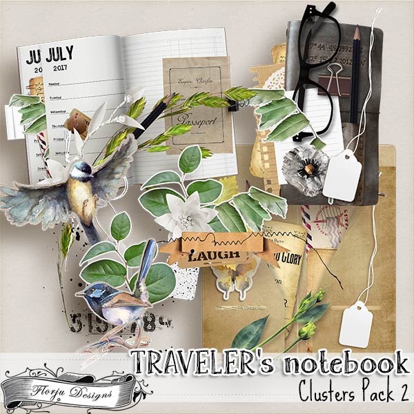 Traveler's Notebook { Cluster pack 2 PU } by Florju Designs Traveler's Notebook { Cluster pack 2 PU } by Florju Designs