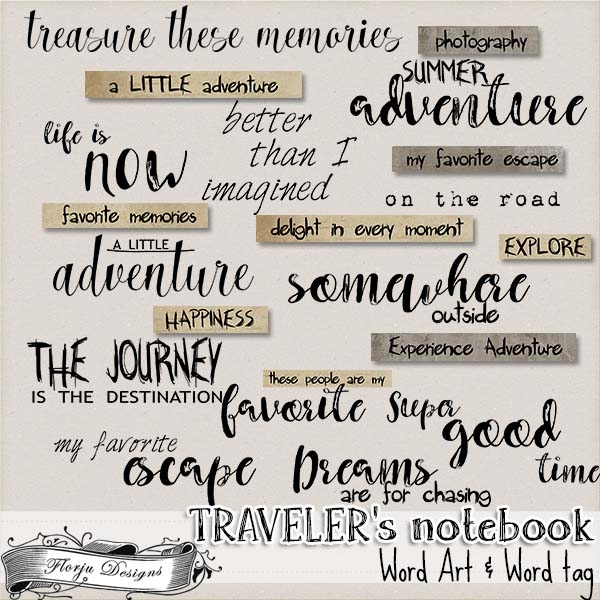 Traveler's Notebook { Word Art PU } by Florju Designs Traveler's Notebook { Word Art PU } by Florju Designs