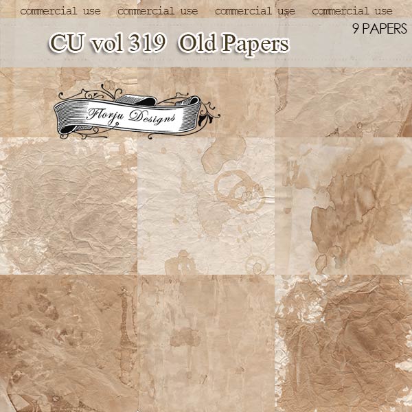 CU vol 319 Vintage Papers by Florju designs CU vol 319 Vintage Papers by Florju designs