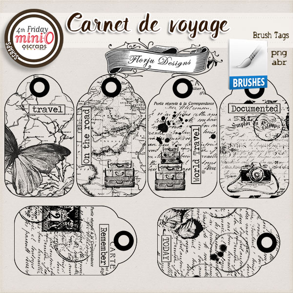 Carnet de Voyage { Brush Tag PU } by Florju designs Carnet de Voyage { Brush Tag PU } by Florju designs