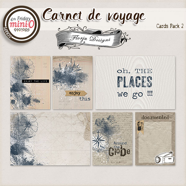 Carnet de Voyage { Cards PU Pack 2 } by Florju designs Carnet de Voyage { Cards PU Pack 2 } by Florju designs