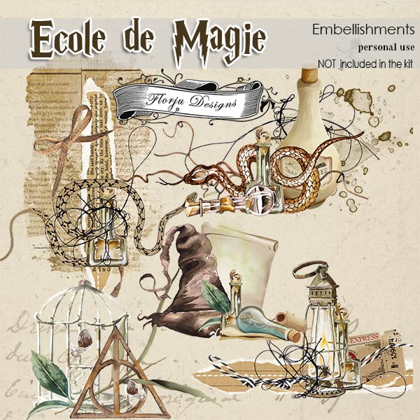 Ecole de magie Embellishments PU by Florju Designs Ecole de magie Embellishments PU by Florju Designs