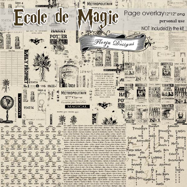 Ecole de magie Pages Overlays PU by Florju Designs Ecole de magie Pages Overlays PU by Florju Designs