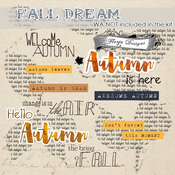 Fall Dream Word Art PU by Florju Designs Fall Dream Word Art PU by Florju Designs