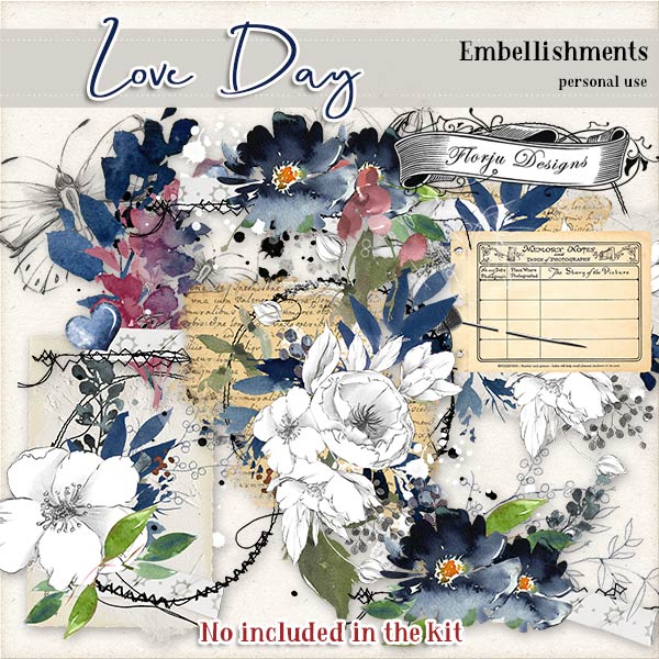 Love Day Embellishments PU by Florju designs Love Day Embellishments PU by Florju designs