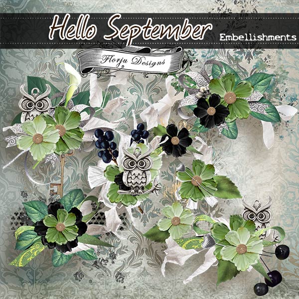 Hello September { Embellishments PU } by Florju Designs Hello September { Embellishments PU } by Florju Designs