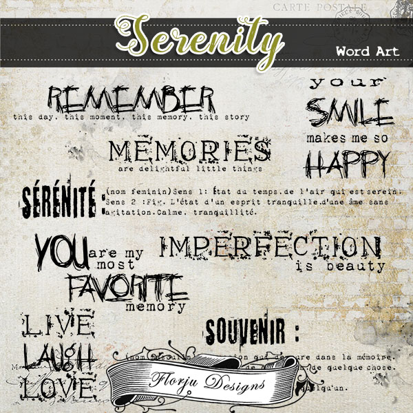 Serenity { Word Art PU } by Florju Designs Serenity { Word Art PU } by Florju Designs