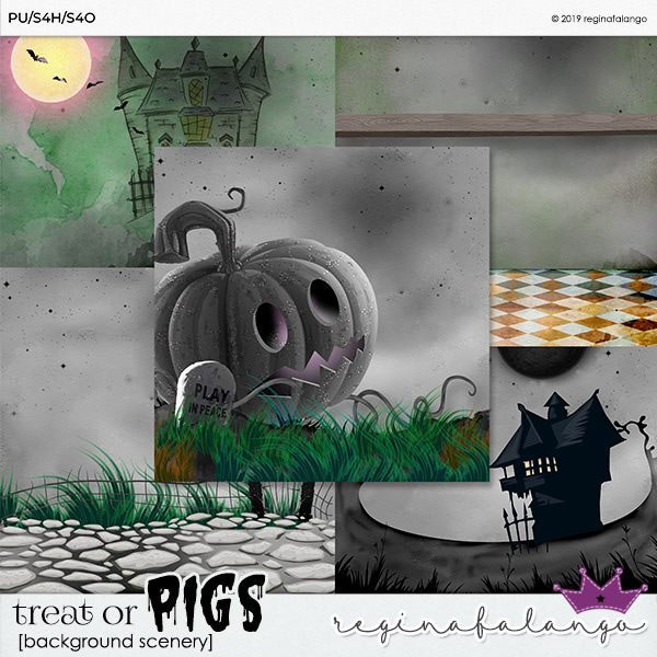 TREAT OR PIGS  BACKGROUND SCENERY