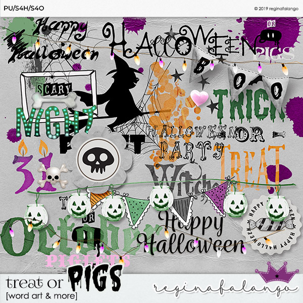 TREAT OR PIGS WORD ART & MORE