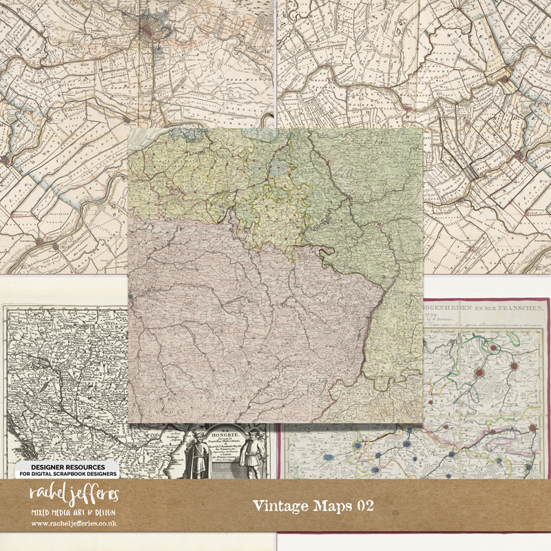 Vintage Maps 02 by Rachel Jefferies