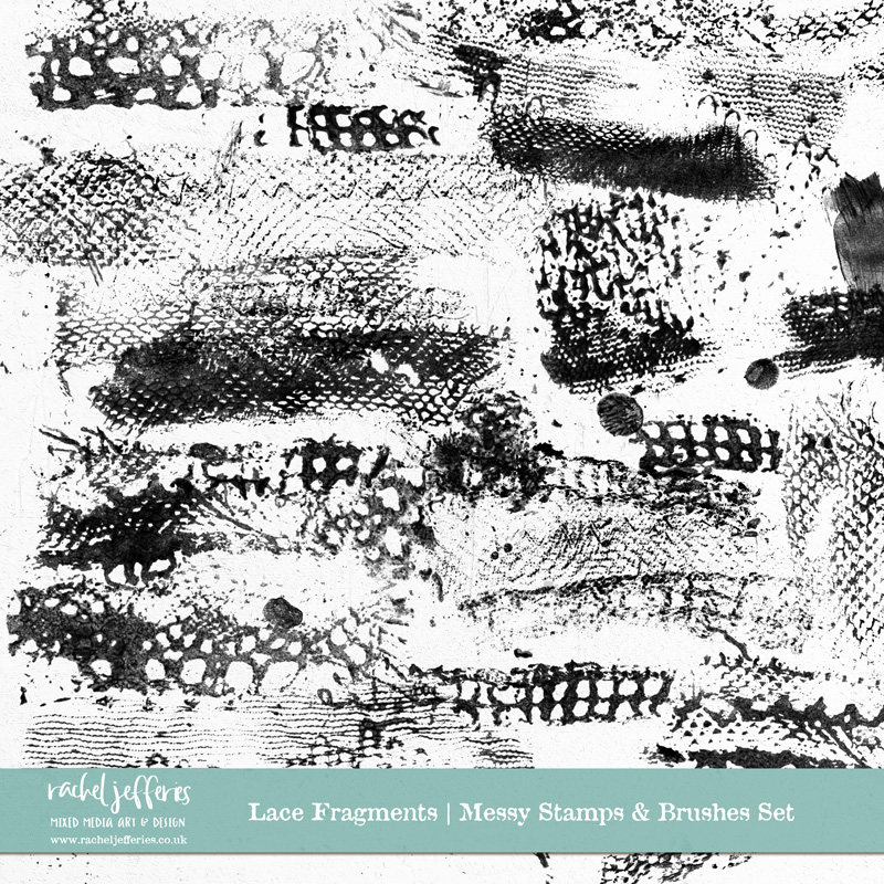Lace Fragments | Messy Stamps & Brushes Set Rachel Jefferies