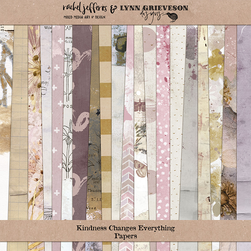 Kindness Changes Everything Mixed Media Digital Scrapbooking Paper Pack