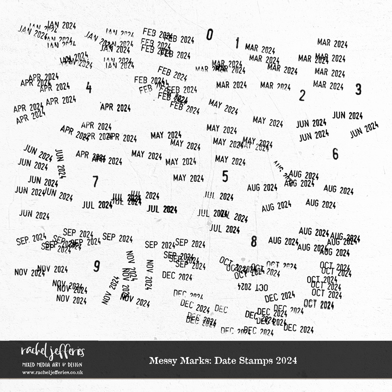 Messy Marks: Date Stamps 2023 PLUS BONUS by Rachel Jefferies