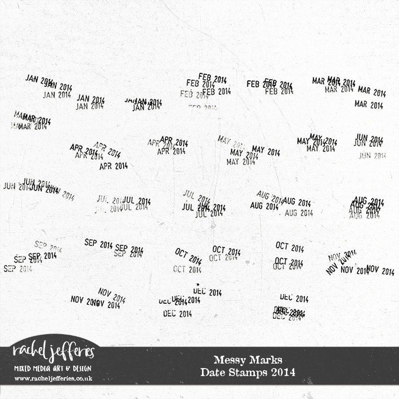 Messy Marks: Date Stamps 2014 by Rachel Jefferies