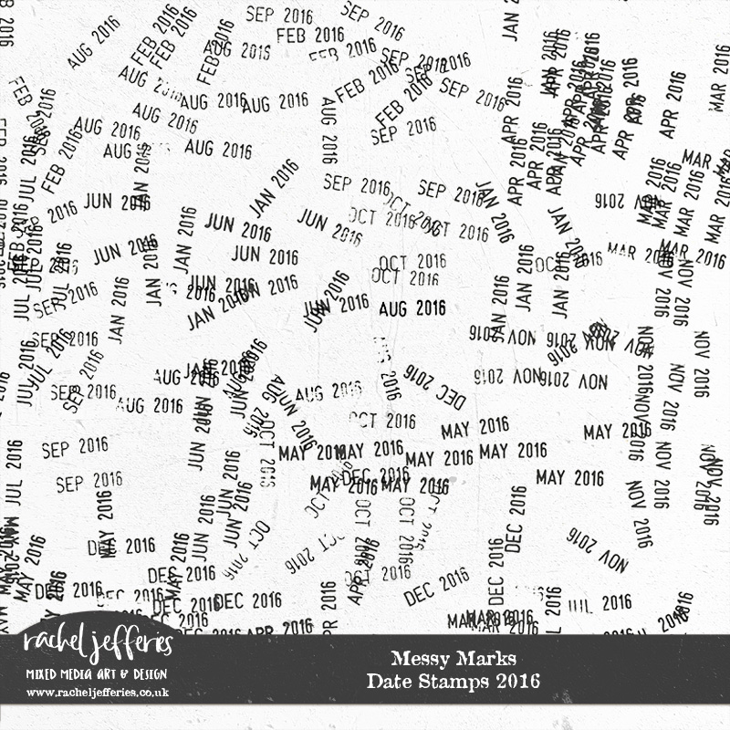 Messy Marks: Date Stamps 2016 by Rachel Jefferies