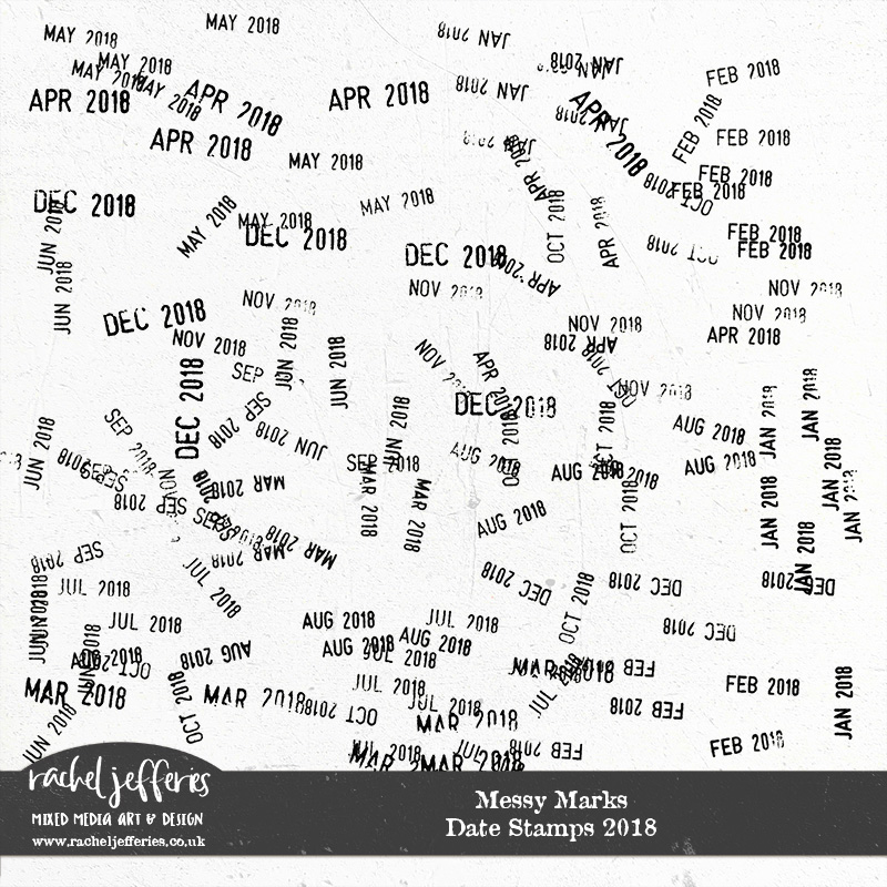 Messy Marks: Date Stamps 2018 by Rachel Jefferies