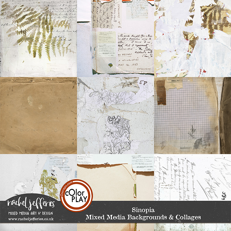 Sinopia | Mixed Media Backgrounds & Collages by Rachel Jefferies
