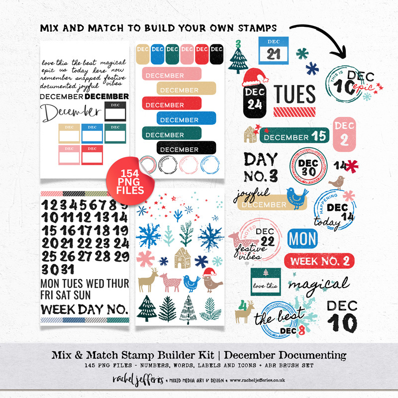 Mix & Match Stamp Builder Kit | December Documenting by Rachel Jefferies