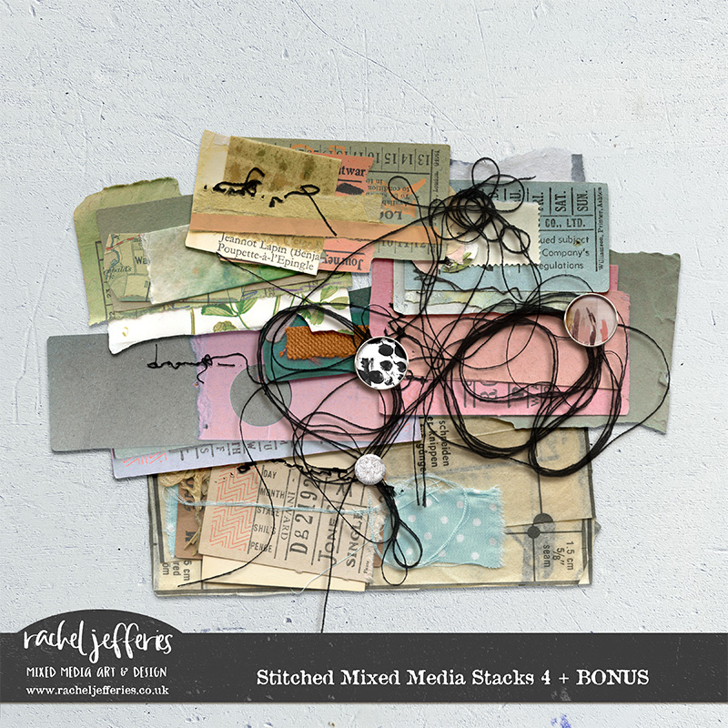 Stitched Mixed Media Stacks 4 + BONUS by Rachel Jefferies