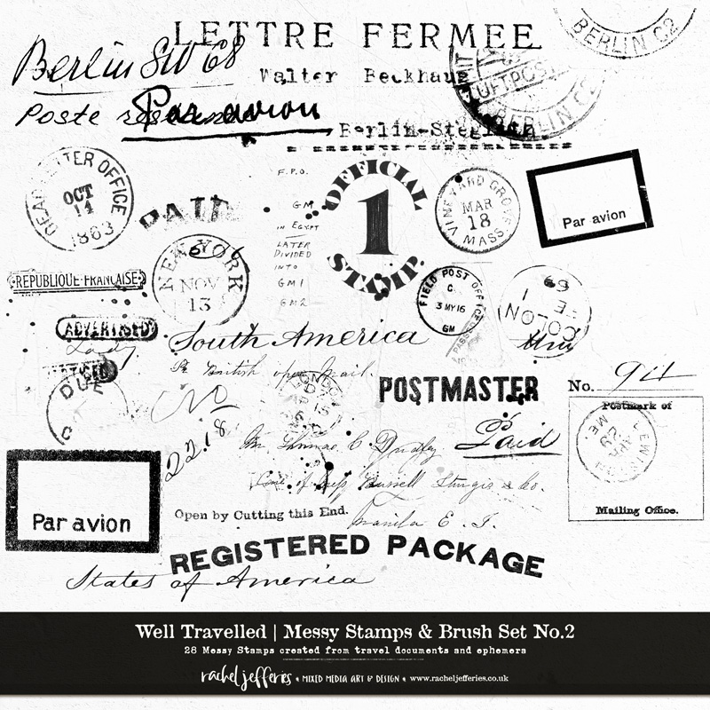 Well Travelled | Messy Stamps & Brush Set No.2 by Rachel Jefferies