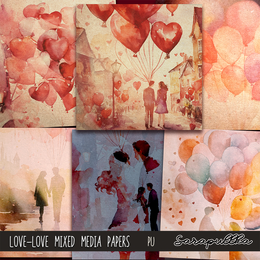 Love-Love Mixed Media Papers