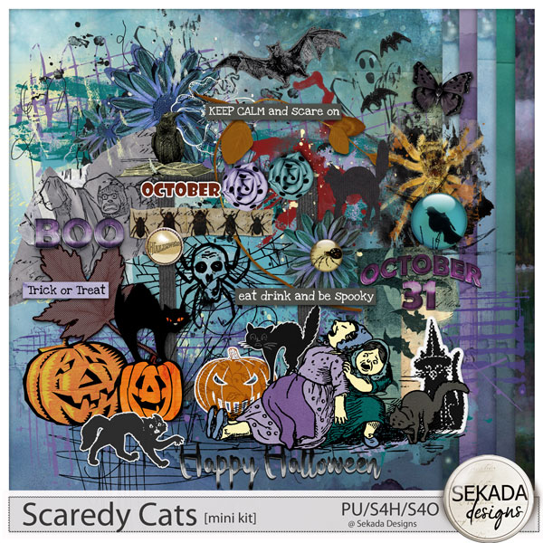 Scaredy Cats Mini Kit by Sekada Designs
