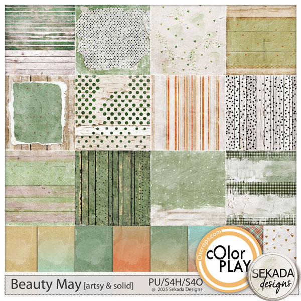 Beauty May Artsy & Solid Papers by Sekada Designs
