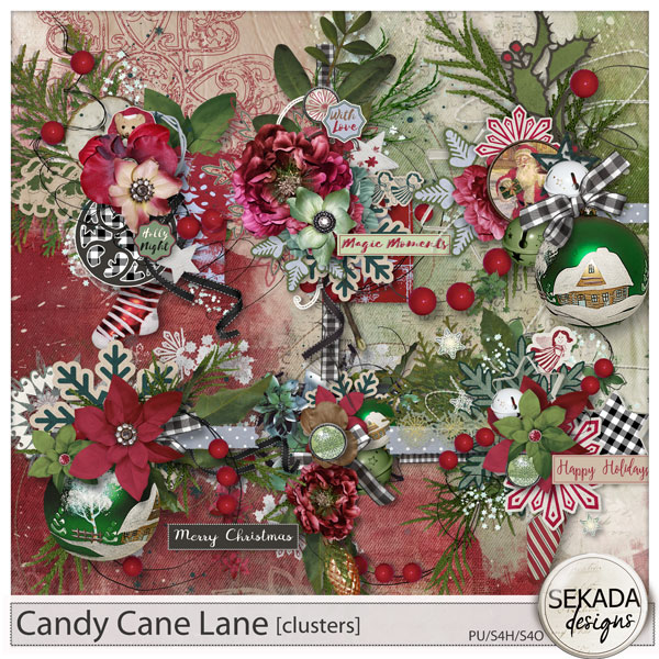 Candy Cane Lane Clusters by Sekada Designs