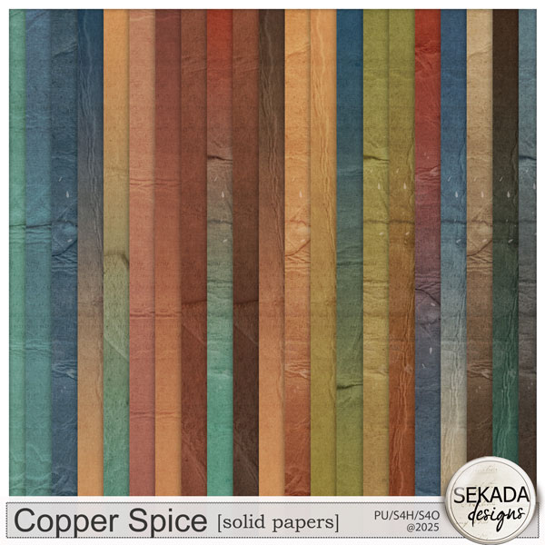 Copper Spice Solid Papers by Sekada Designs