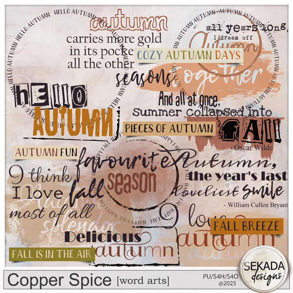 Copper Spice Word Arts by Sekada Designs