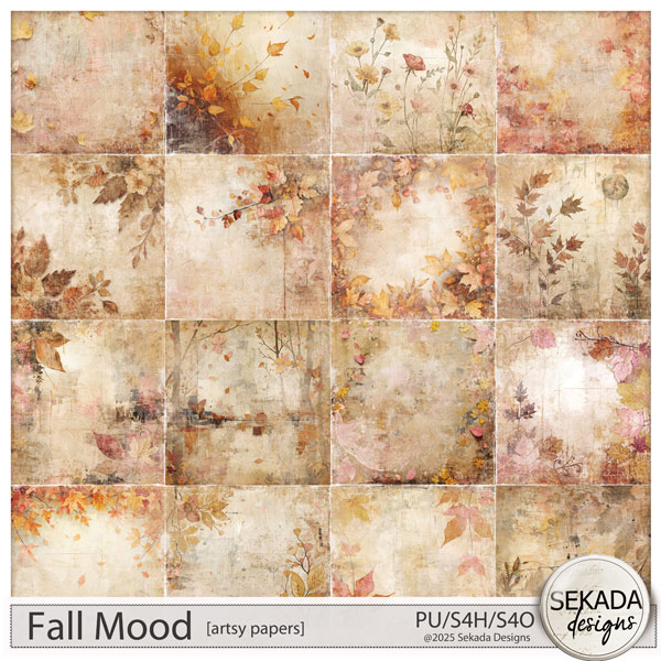 Fall Mood Artsy Papers by Sekada Designs