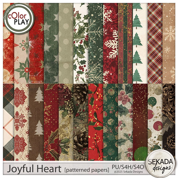 Joyful Heart Patterned Papers by Sekada Designs