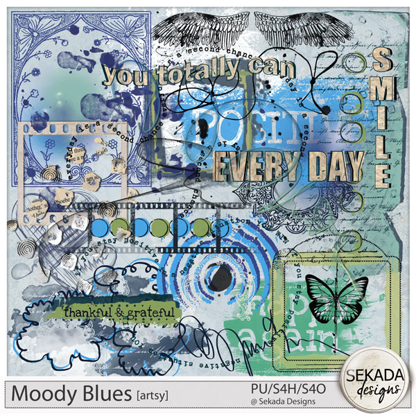Moody Blues Artsy by Sekada Designs