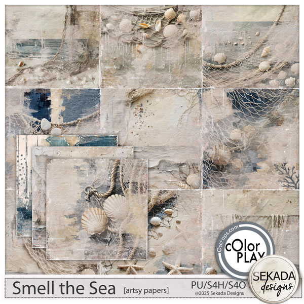 Smell the Sea Artsy Papers by Sekada Designs