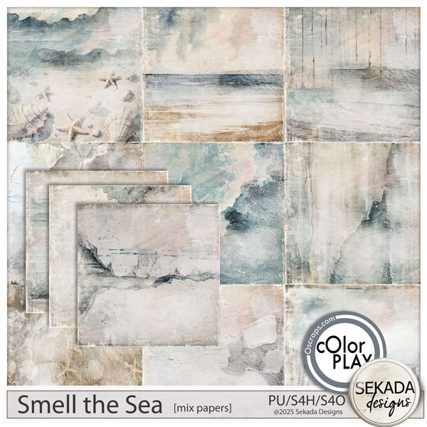 Smell the Sea Mix Papers by Sekada Designs