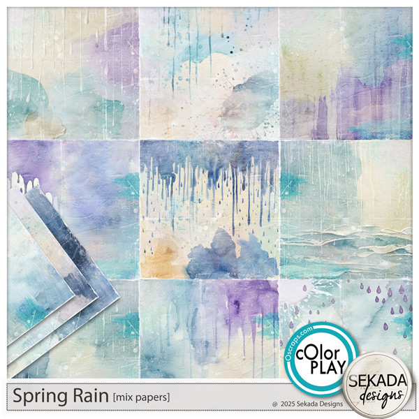 Spring Rain Mix Papers by Sekada Designs