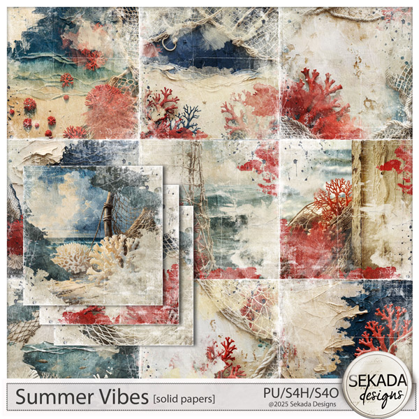 Summer Vibes Artsy Papers by Sekada Designs