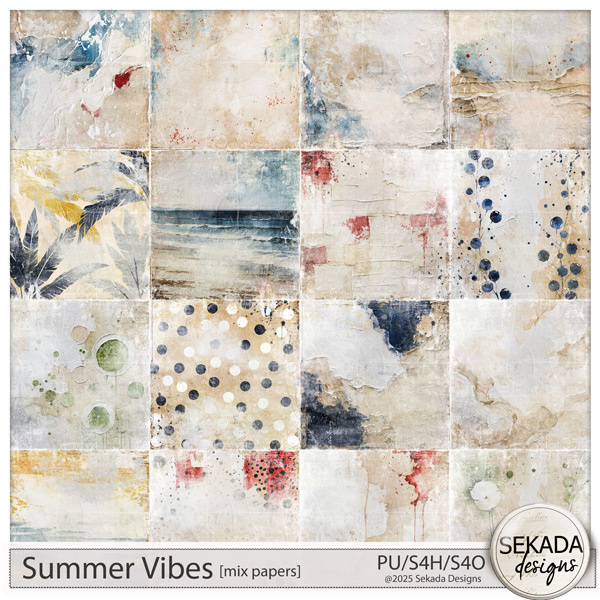 Summer Vibes Mix Papers by Sekada Designs
