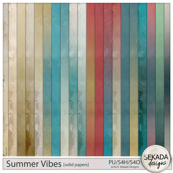 Summer Vibes Solid Papers by Sekada Designs