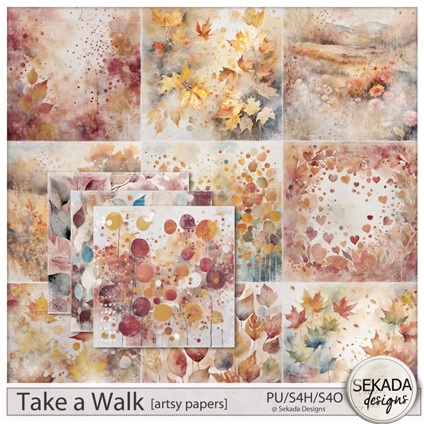 Take a Walk Artsy Papers by Sekada Designs