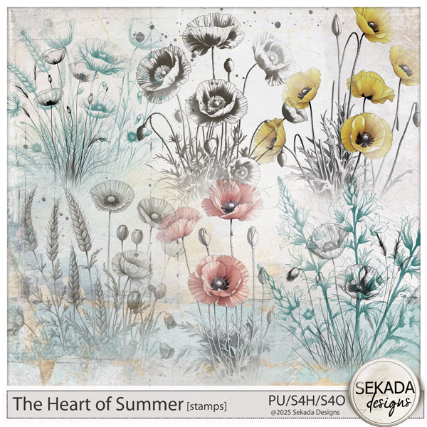 The Heart of Summer Stamps by Sekada Designs