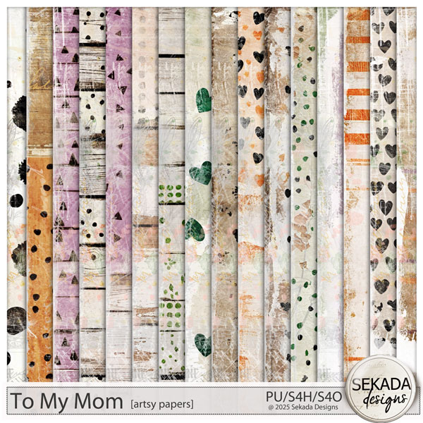 To My Mom Artsy Papers by Sekada Designs 