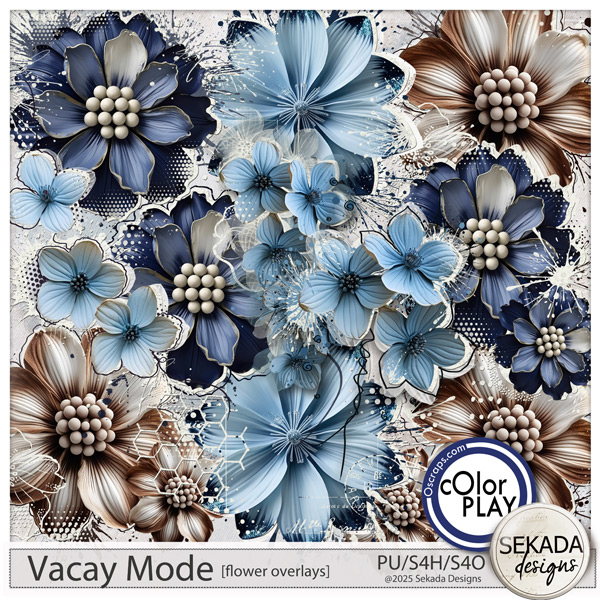 Vacay Mode Flower Overlays by Sekada Designs