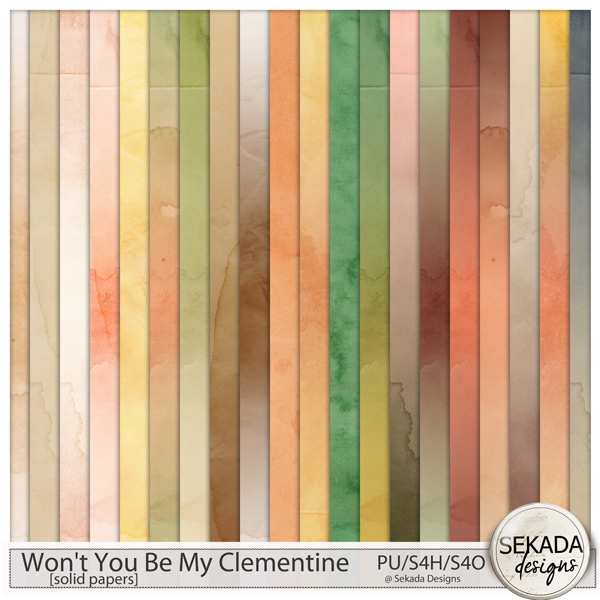 Won't You Be Me Clementine Solid Papers by Sekada Designs