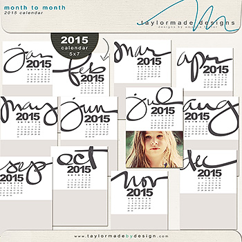 Month to Month 2015 Calendar