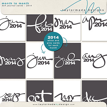 Month to Month Journal Cards 2014