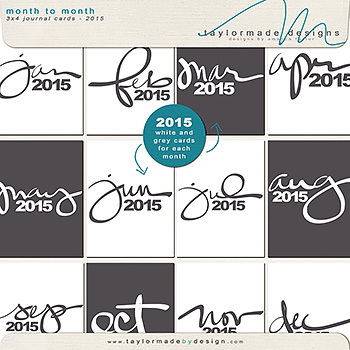 Month to Month Journal Cards 2015