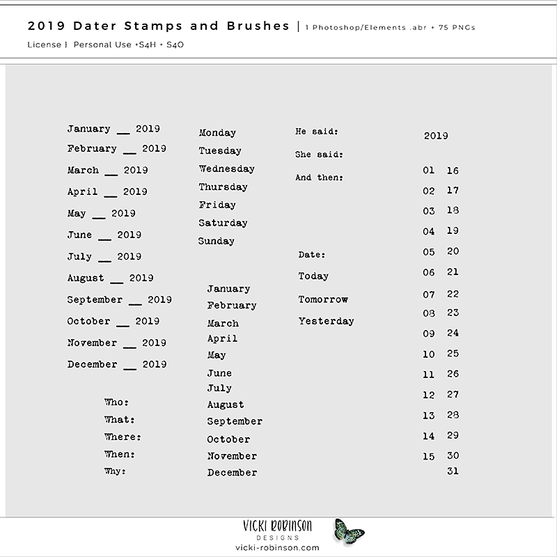 2019 Dater Stamps and Brushes