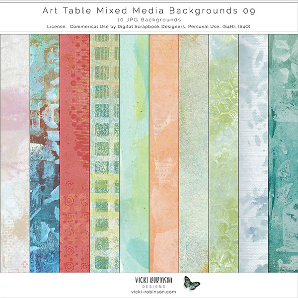 Art Table Mixed Media Backgrounds 09