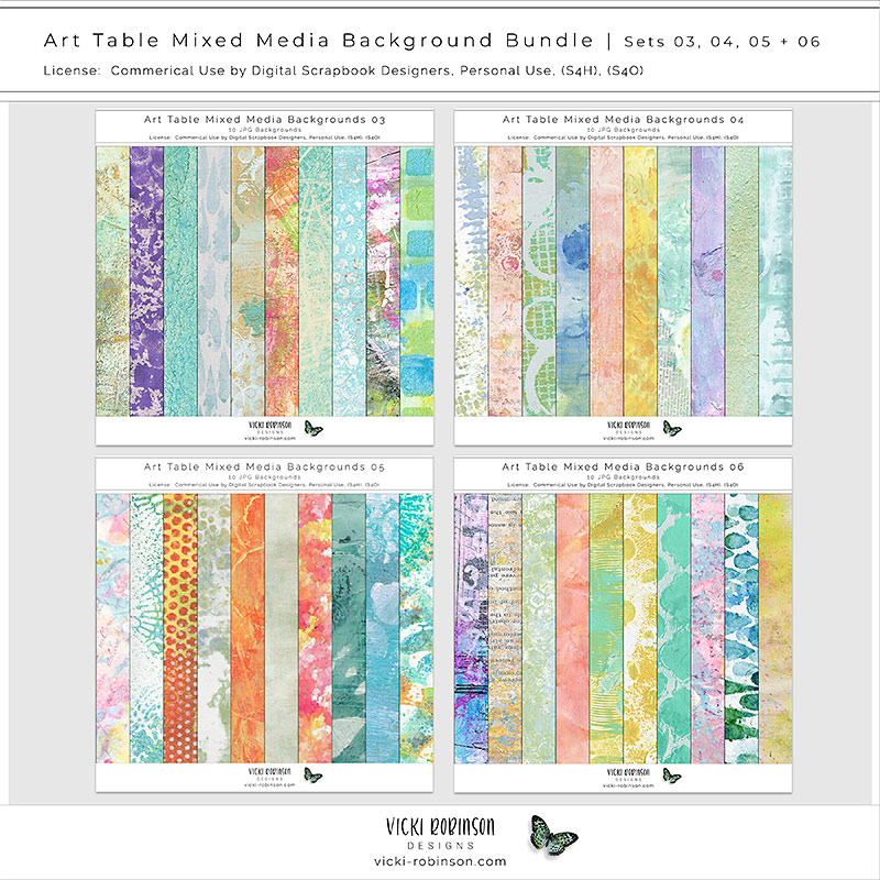 Art Table Mixed Media Bkgs Bundle